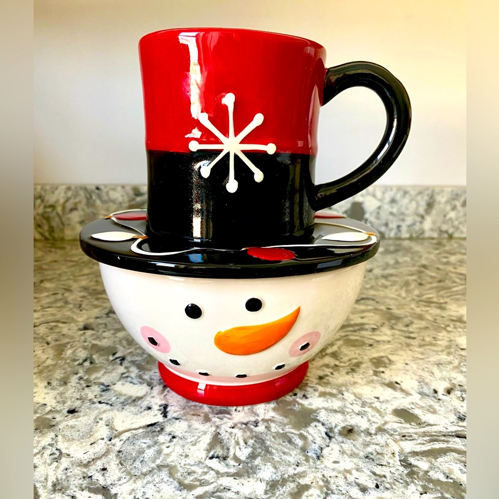 I Love Snow Days~Cracker Barrel Serve Ware~Ceramic 3 Piece Serving Set~Brand New
